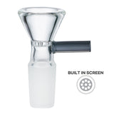 (BOWL) 14mm HONEYCOMB CONE BOWL WITH COLOR HANDLE - BLACK