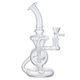 (RECYCLER) 8.7" H.E GLASS "CASCADE" - CLEAR