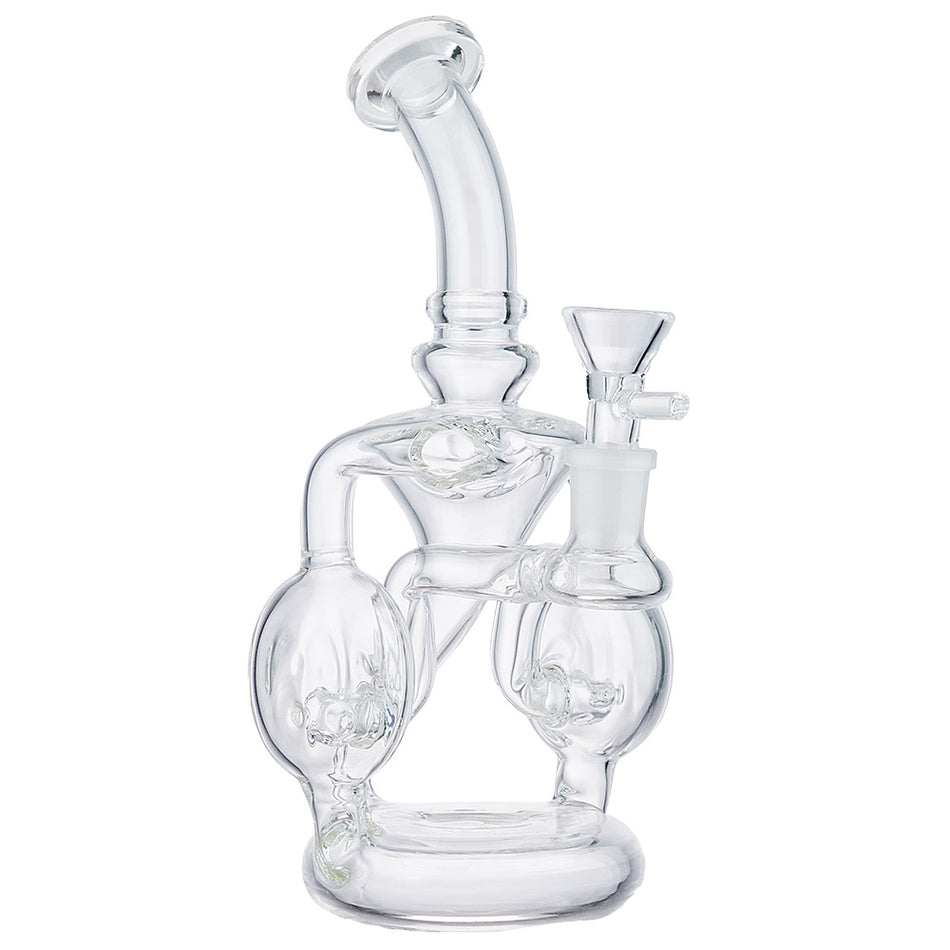 (RECYCLER) 8.7" H.E GLASS "CASCADE" - CLEAR