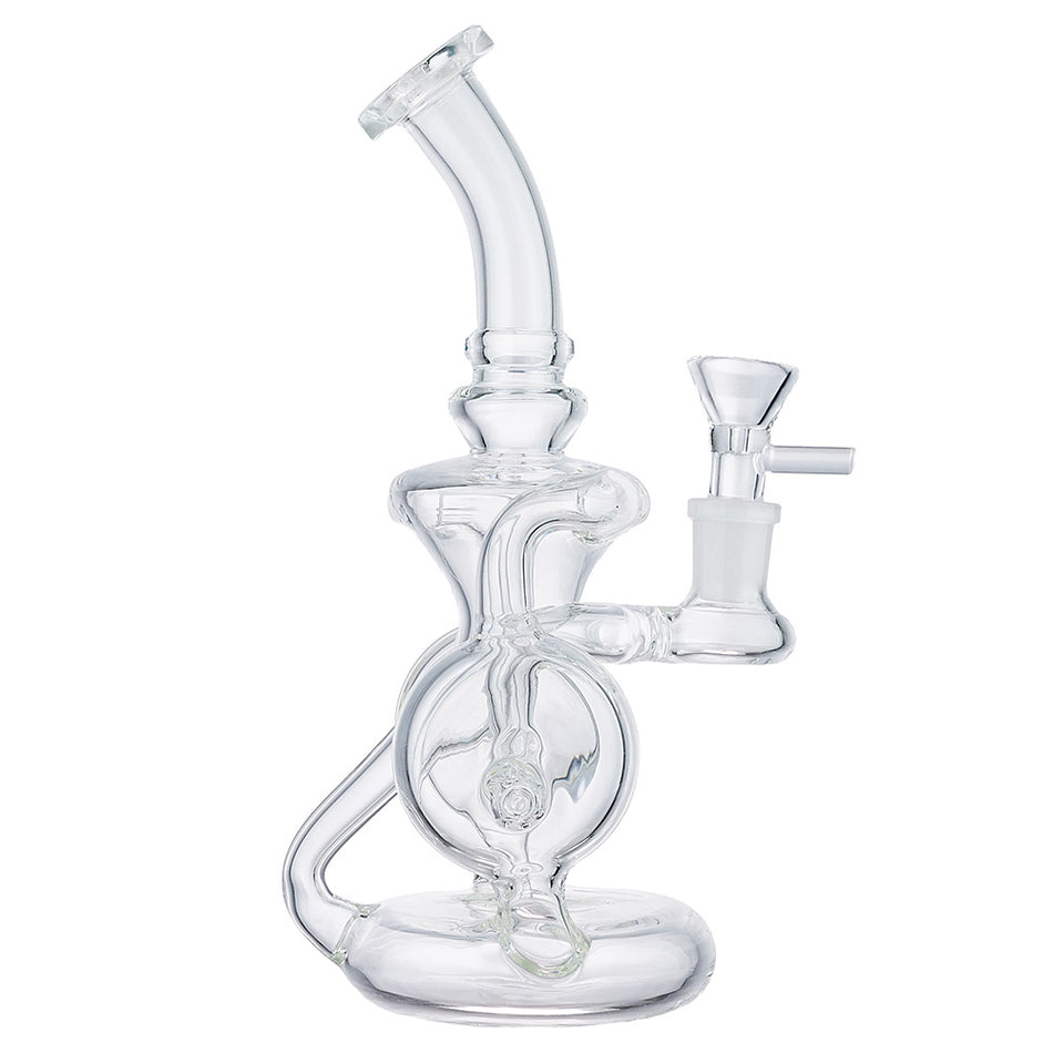 (RECYCLER) 8.7" H.E GLASS "CASCADE" - CLEAR