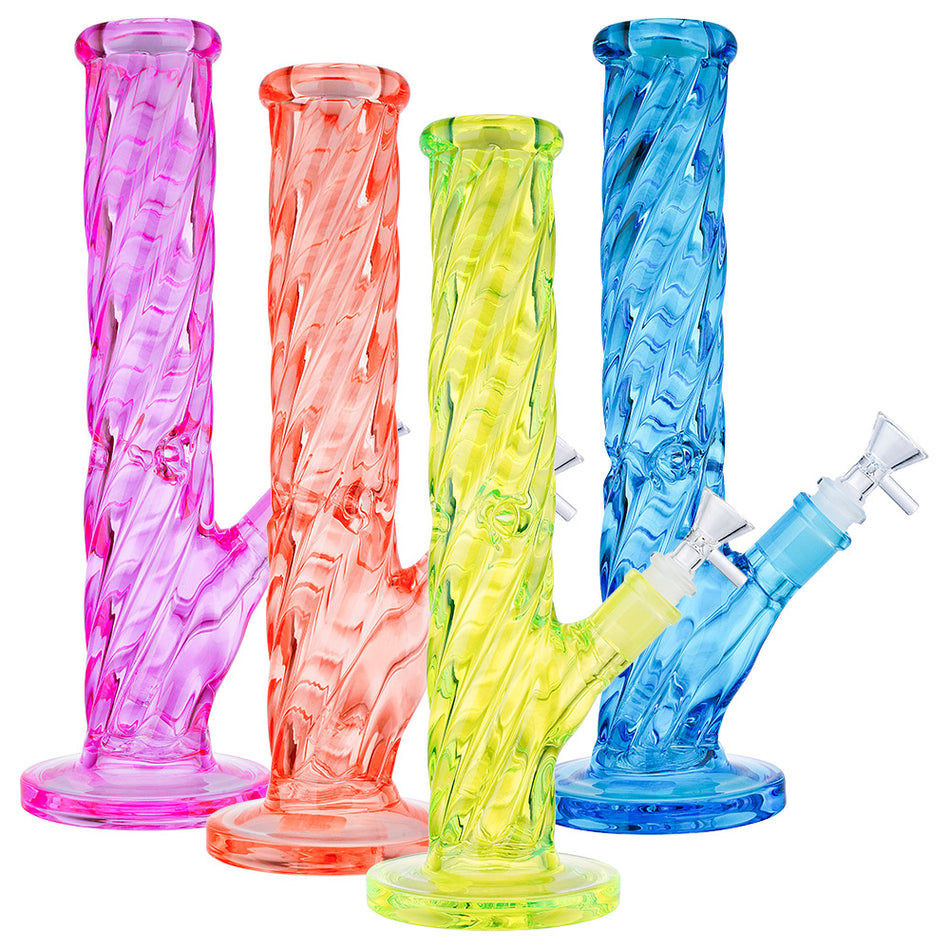 (WATER PIPE) 12" CANDY TWIST TUBE - BLUE