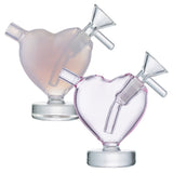 (WATER PIPE) 3.2" LOVE HEART - CLEAR PINK