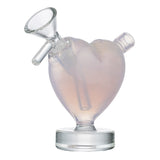 (WATER PIPE) 3.2" LOVE HEART - JADE PINK