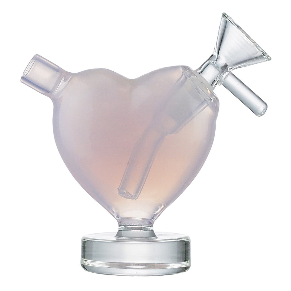 (WATER PIPE) 3.2" LOVE HEART - JADE PINK