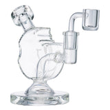 (WATER PIPE) 5.5" HIGH END "BITTEN COOKIE" - CLEAR