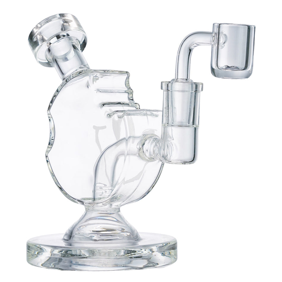 (WATER PIPE) 5.5" HIGH END "BITTEN COOKIE" - CLEAR