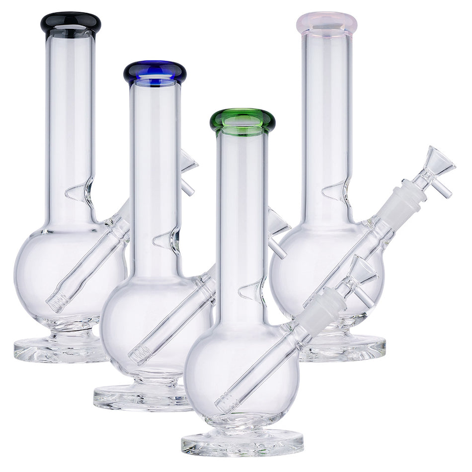 (WATER PIPE) 10" BALL PIPE WITH COLOR HEAD - BLACK