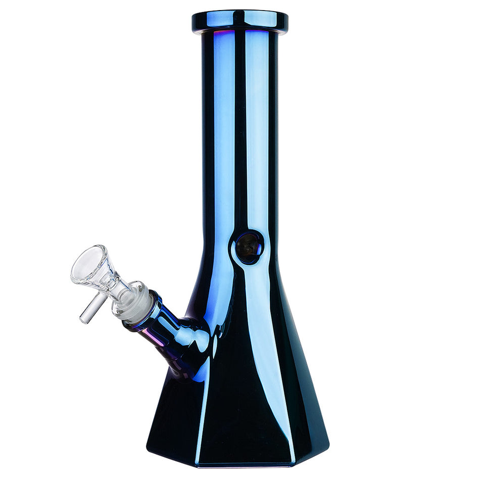 (WATER PIPE) 10" HEXAGON - BLUE RAINBOW