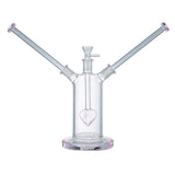 (WATER PIPE) 7" DOUBLE CRUSH - CLEAR PINK