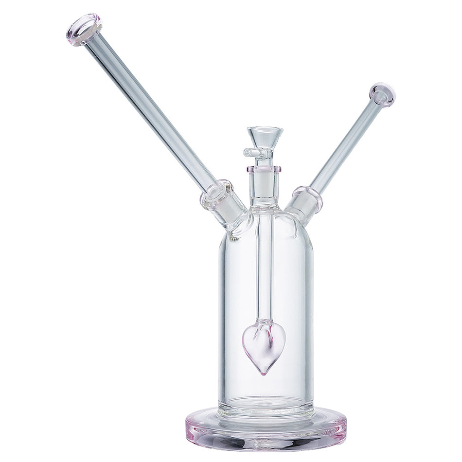 (WATER PIPE) 7" DOUBLE CRUSH - CLEAR PINK