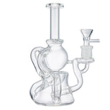 (WATER PIPE) 8" HIGH END "SIX JOINT RECYCLER" - CLEAR