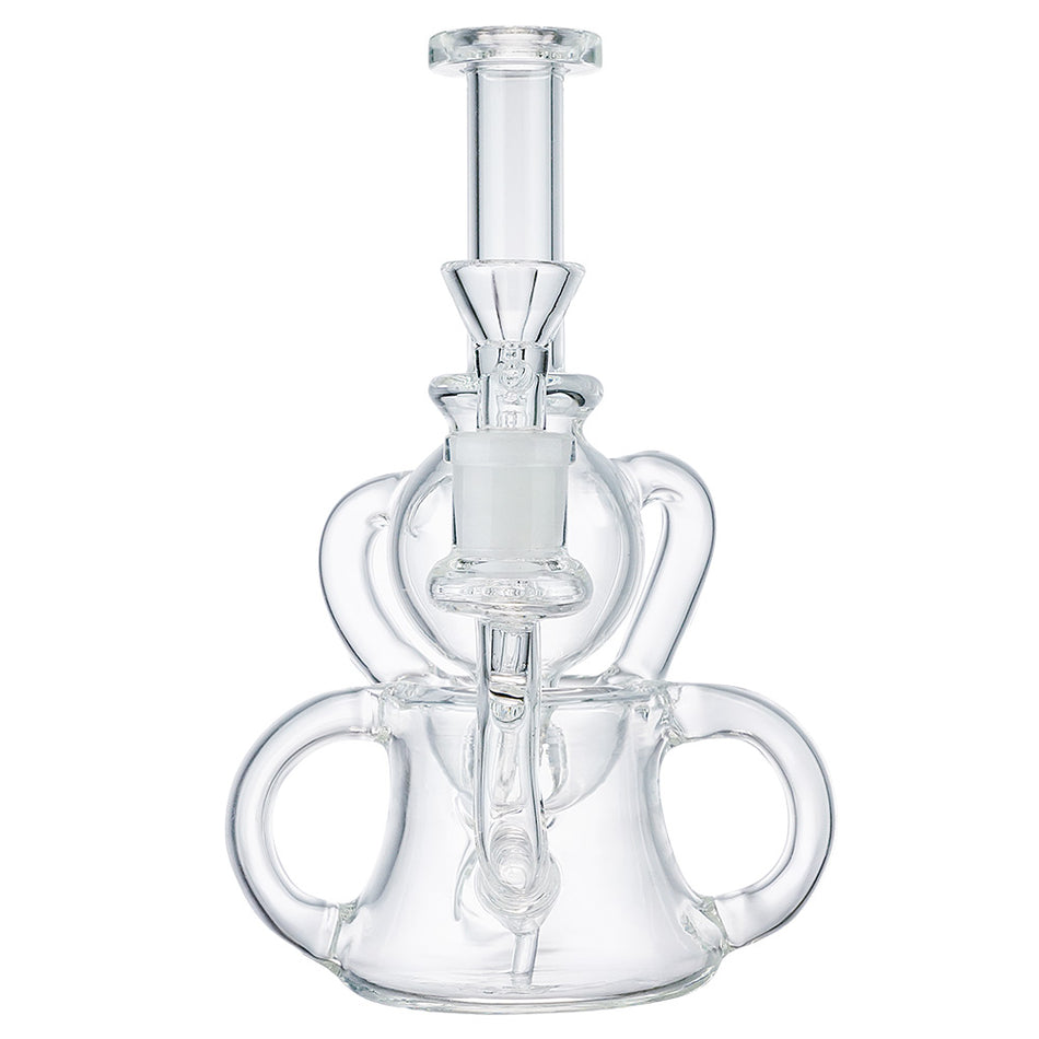 (WATER PIPE) 8" HIGH END "SIX JOINT RECYCLER" - CLEAR