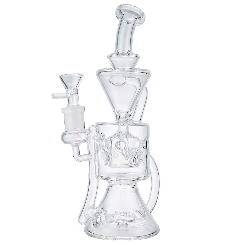 (RECYCLER) 9.5" H.E GLASS "CHALICE" - CLEAR