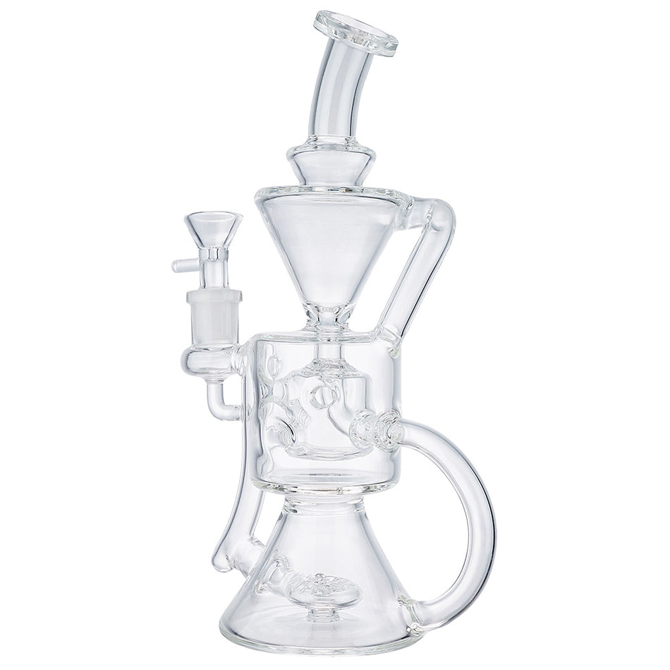 (RECYCLER) 9.5" H.E GLASS "CHALICE" - CLEAR