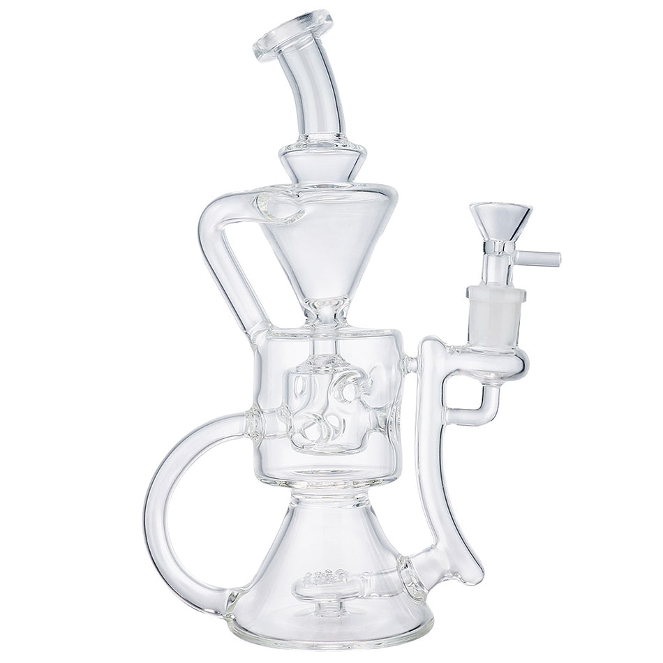 (RECYCLER) 9.5" H.E GLASS "CHALICE" - CLEAR