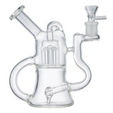 (WATER PIPE) 8" HIGH END "TREE PERC RECYCLER" - CLEAR