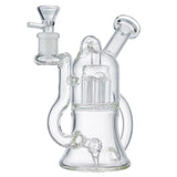 (WATER PIPE) 8" HIGH END "TREE PERC RECYCLER" - CLEAR