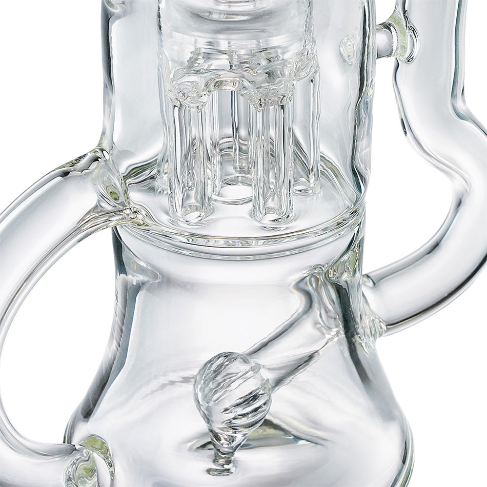 (WATER PIPE) 8" HIGH END "TREE PERC RECYCLER" - CLEAR