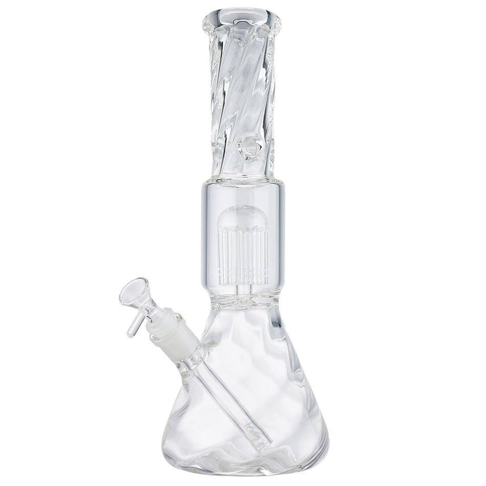 (WATER PIPE) 14" H.E GLASS "TEARDROP" - CLEAR