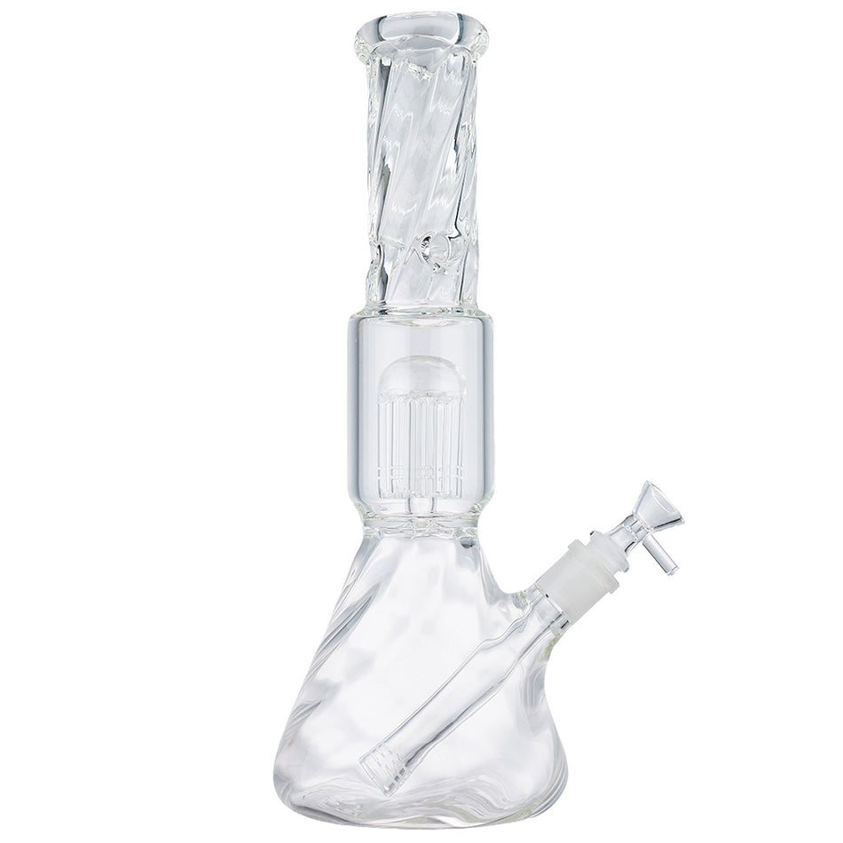 (WATER PIPE) 14" H.E GLASS "TEARDROP" - CLEAR