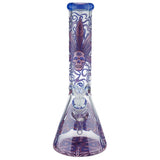 (WATER PIPE) 14" 7mm THICK - SKULL LEAF MONSTER