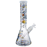 (WATER PIPE) 14" 7mm THICK - ASTRONAUT WITH SHARK