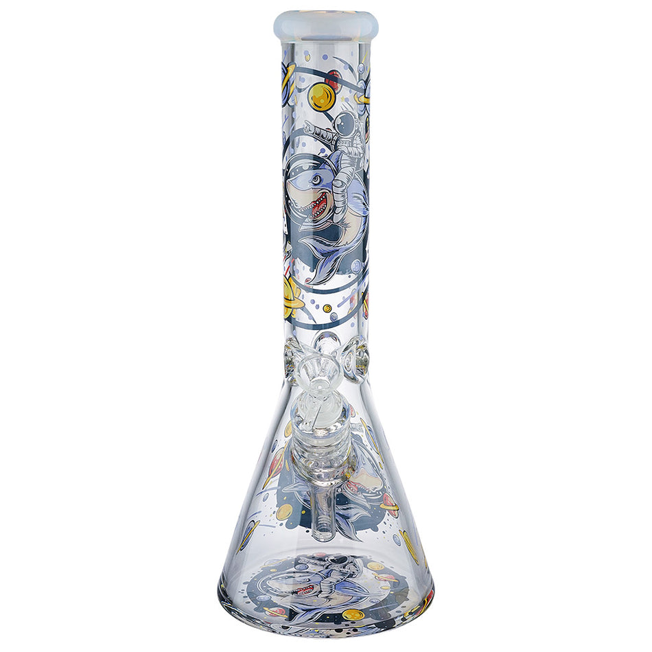 (WATER PIPE) 14" 7mm THICK - ASTRONAUT WITH SHARK