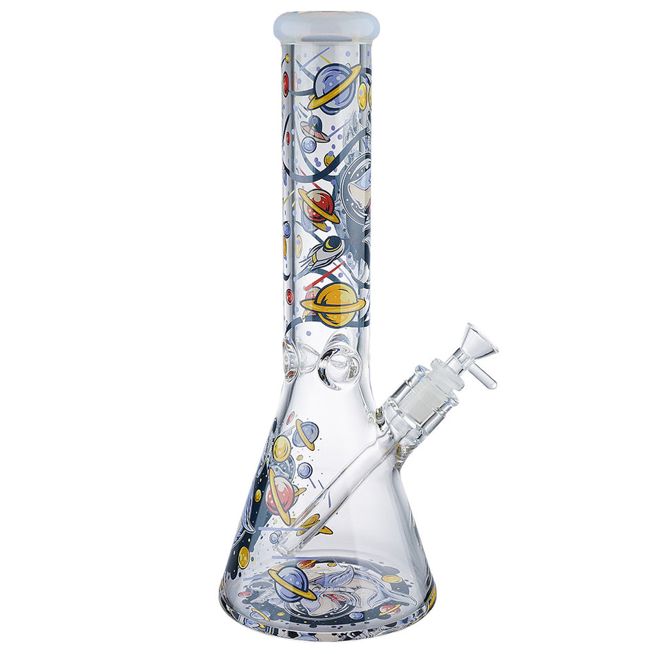(WATER PIPE) 14" 7mm THICK - ASTRONAUT WITH SHARK