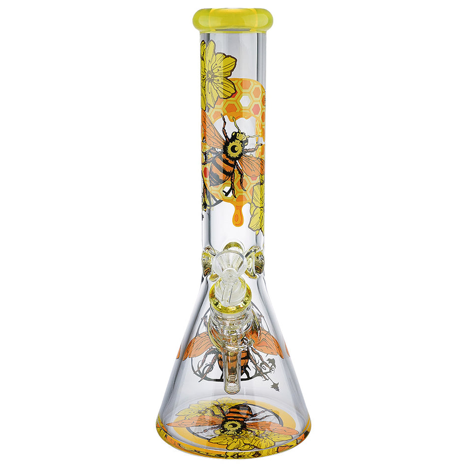 (WATER PIPE) 14" 7mm THICK - HONEY BEE