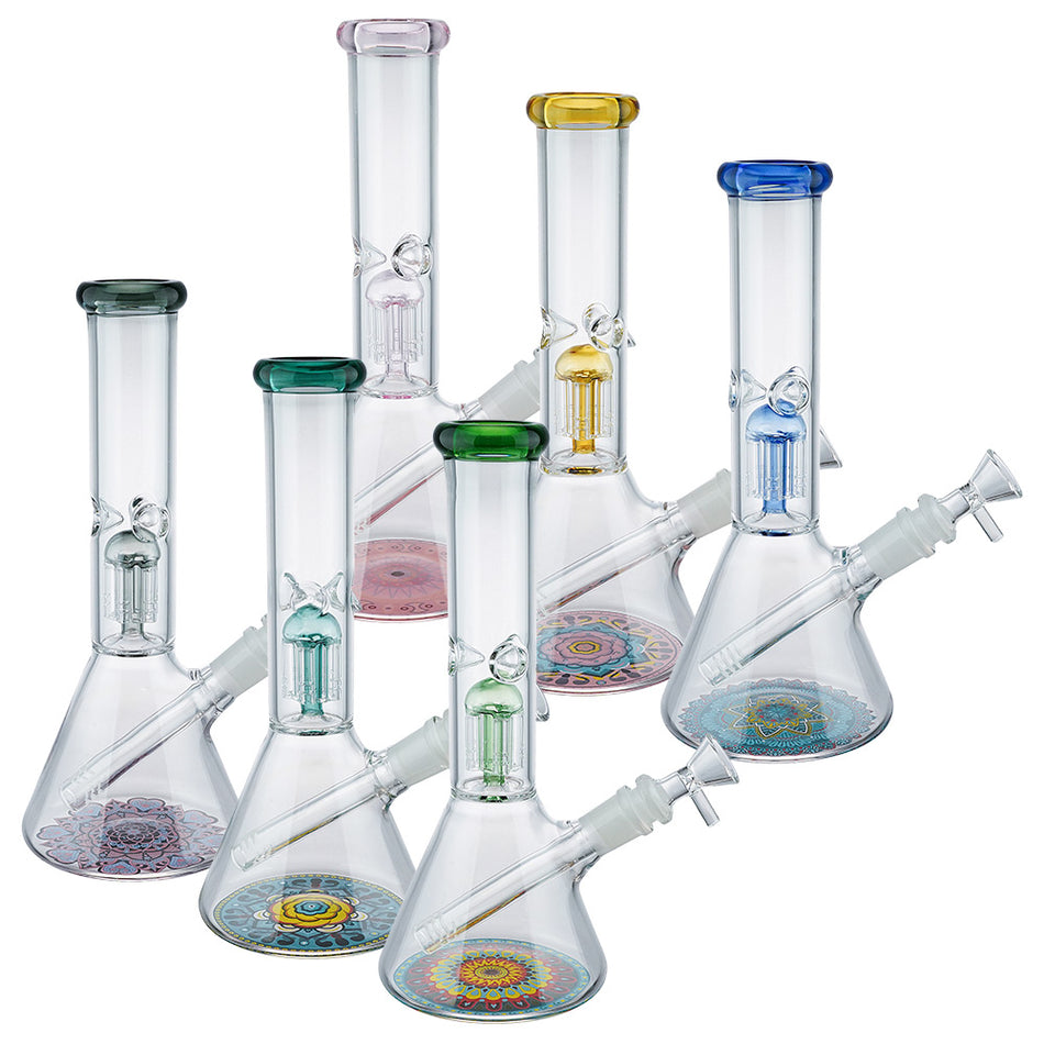 (WATER PIPE) 10" TREE PERC MANDALA - BLACK
