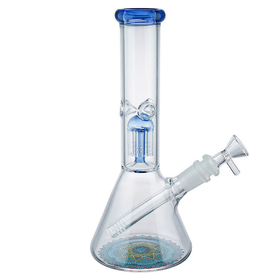 (WATER PIPE) 10" TREE PERC MANDALA - BLUE