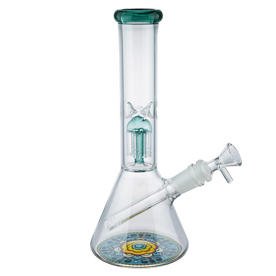 (WATER PIPE) 10" TREE PERC MANDALA - LAKE GREEN