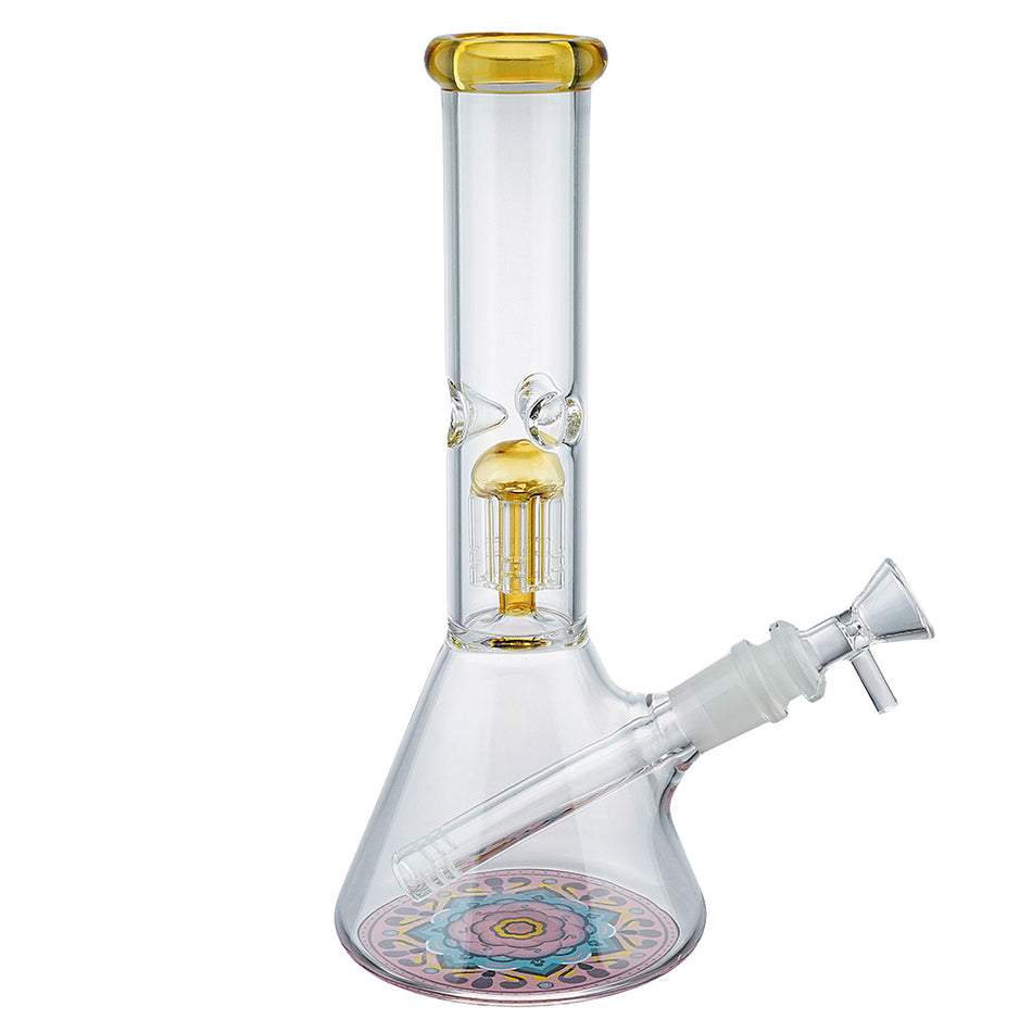 (WATER PIPE) 10" TREE PERC MANDALA - YELLOW