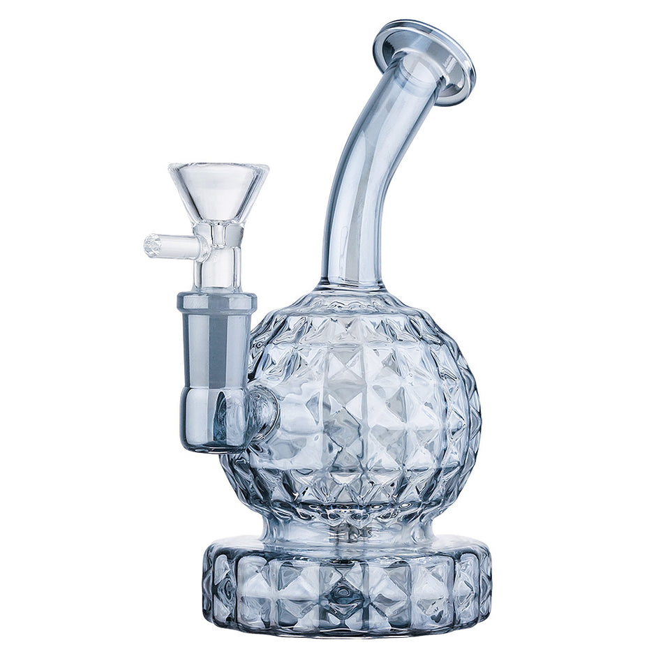 (RIG) 6" DIAMOND CUTS ON SPHERE BODY - AQUA BLUE