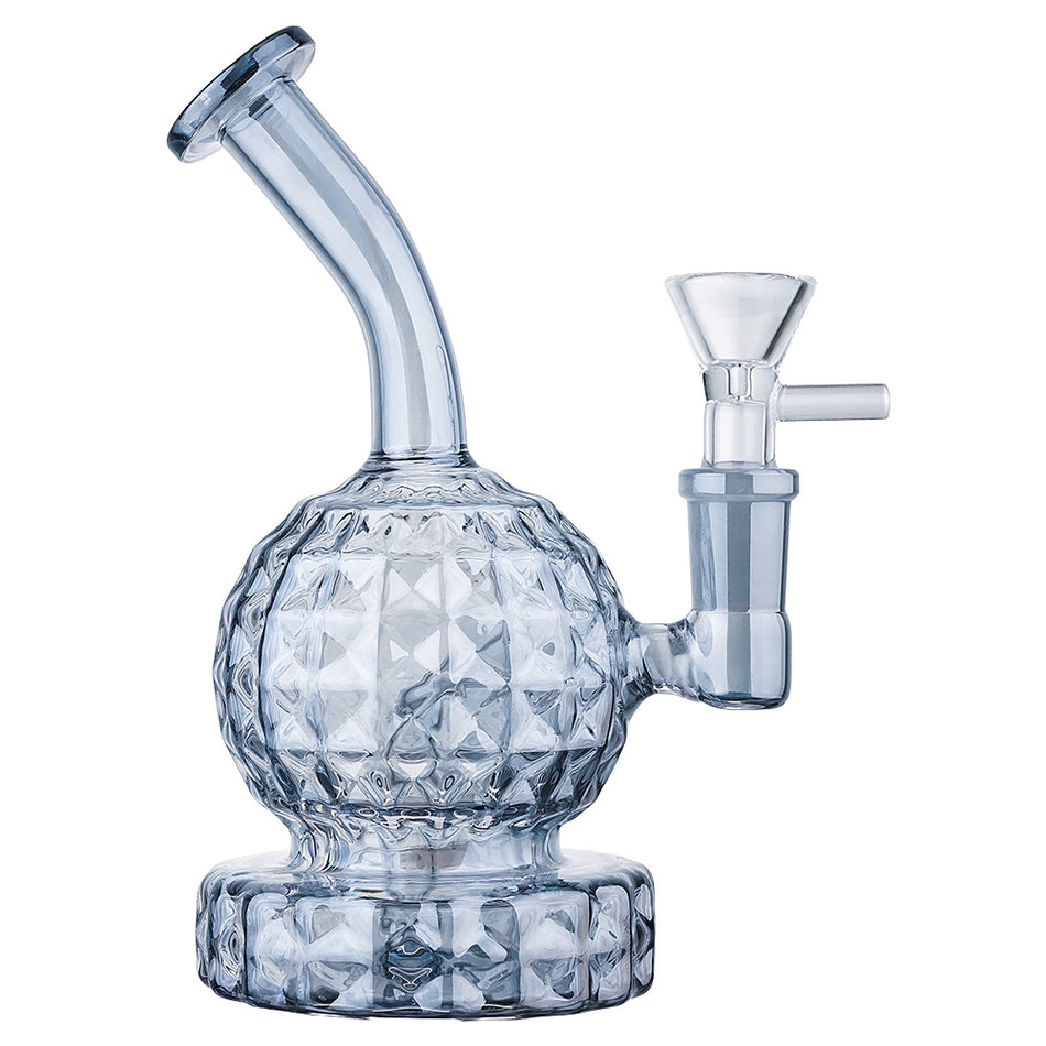 (RIG) 6" DIAMOND CUTS ON SPHERE BODY - AQUA BLUE