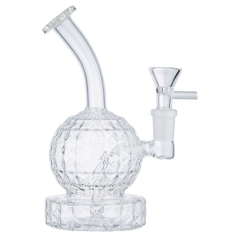 (RIG) 6" DIAMOND CUTS ON SPHERE BODY - CLEAR