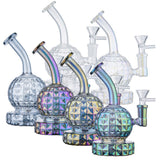 (RIG) 6" DIAMOND CUTS ON SPHERE BODY - CLEAR PURPLE