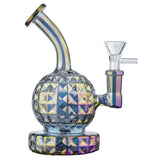 (RIG) 6" DIAMOND CUTS ON SPHERE BODY - CLEAR PURPLE