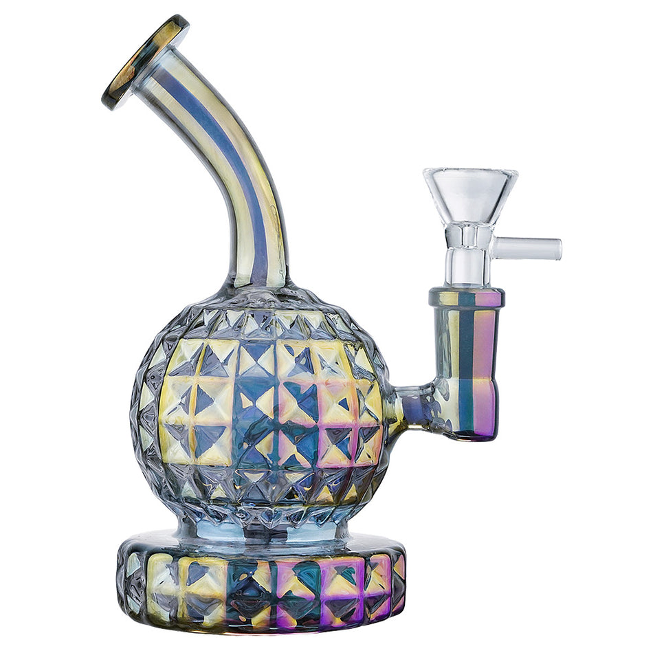 (RIG) 6" DIAMOND CUTS ON SPHERE BODY - CLEAR PURPLE