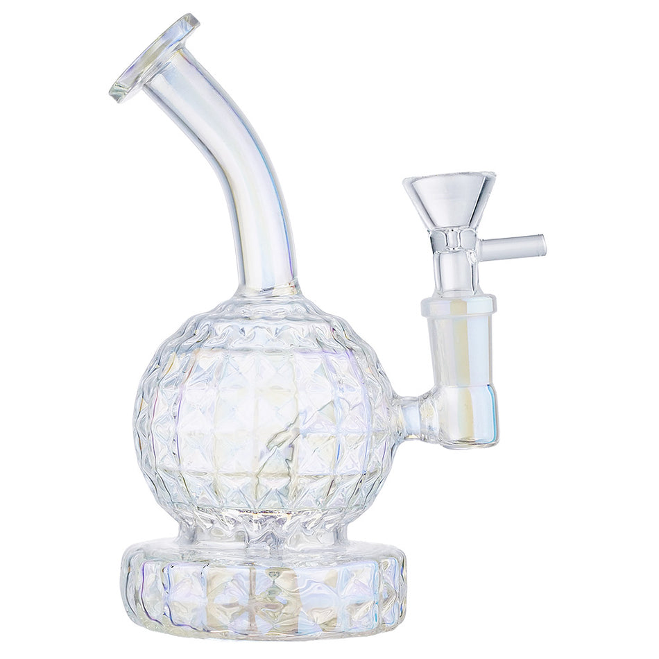 (RIG) 6" DIAMOND CUTS ON SPHERE BODY - SHINY RAINBOW