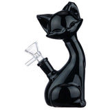 (WATER PIPE) 6.5" KITTY CAT - BLACK