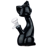 (WATER PIPE) 6.5" KITTY CAT - BLACK