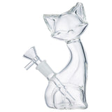 (WATER PIPE) 6.5" KITTY CAT - CLEAR