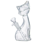 (WATER PIPE) 6.5" KITTY CAT - CLEAR