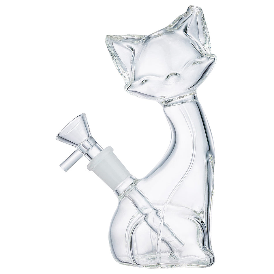 (WATER PIPE) 6.5" KITTY CAT - CLEAR