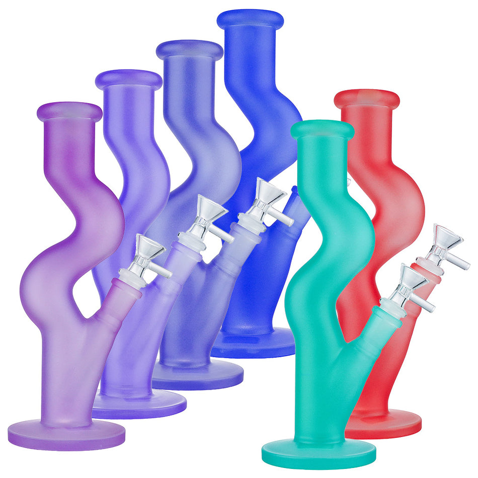 (WATER PIPE) 10" COLOR ZONG HOOK TUBE - DARK PURPLE