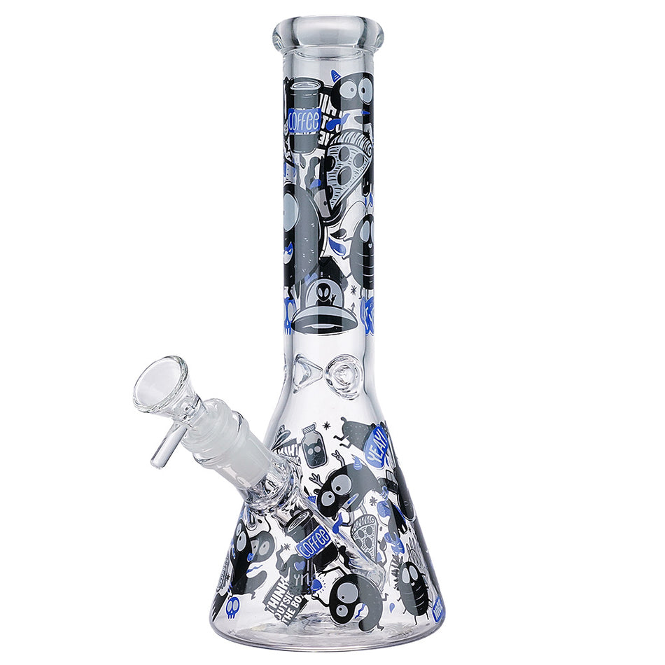 (WATER PIPE) 10" MONSTER GRAFFITTI - BLUE