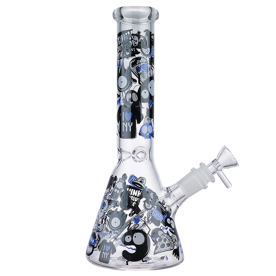 (WATER PIPE) 10" MONSTER GRAFFITTI - BLUE