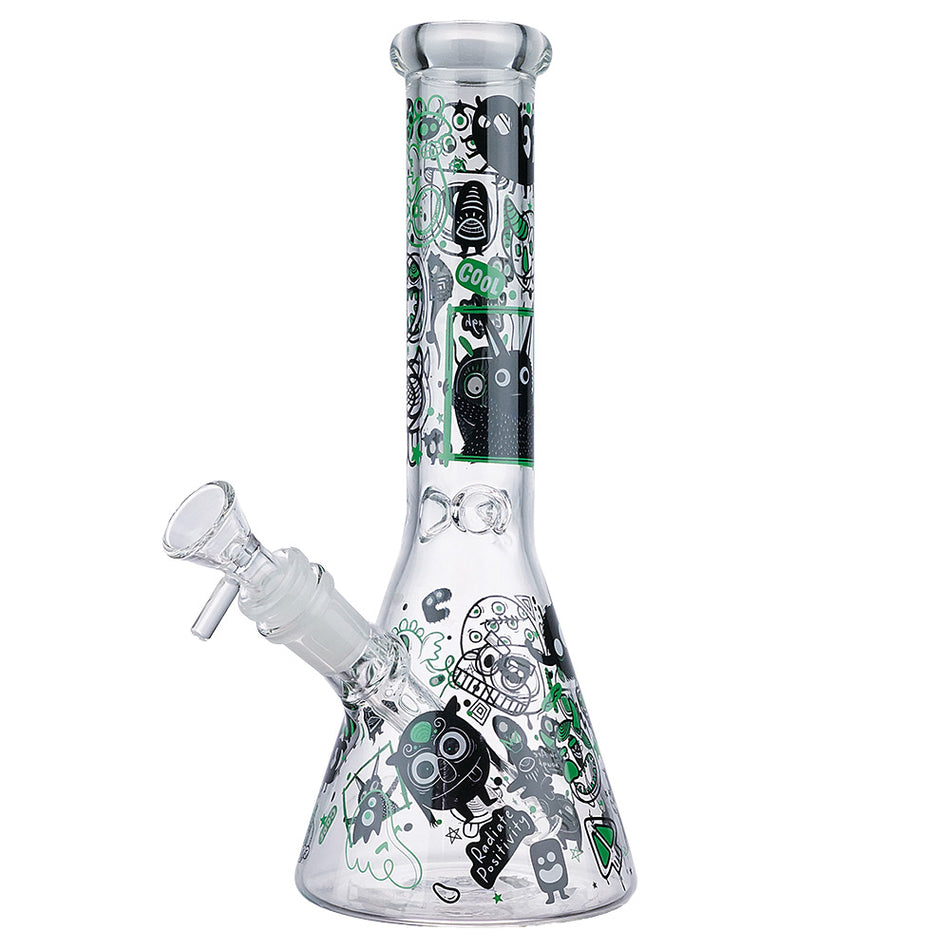 (WATER PIPE) 10" MONSTER GRAFFITTI - GREEN