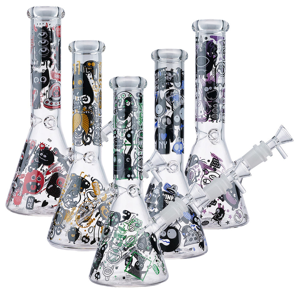 (WATER PIPE) 10" MONSTER GRAFFITTI - PURPLE